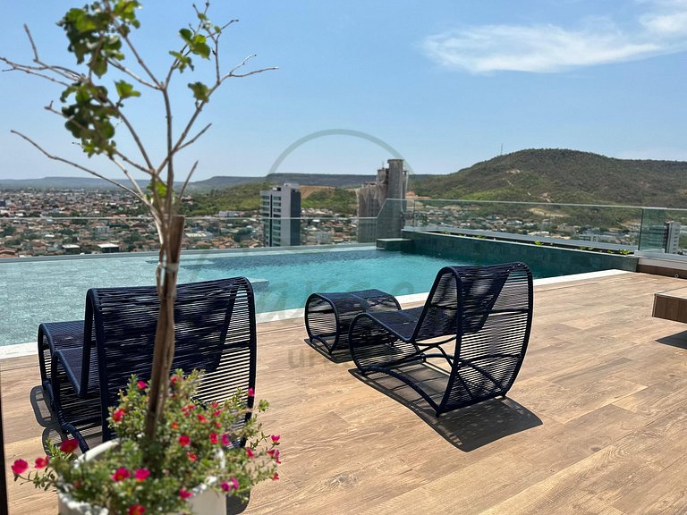 Studios no City House com piscina na cobertura