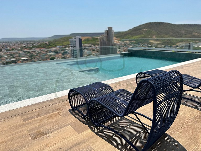 Studios no City House com piscina na cobertura