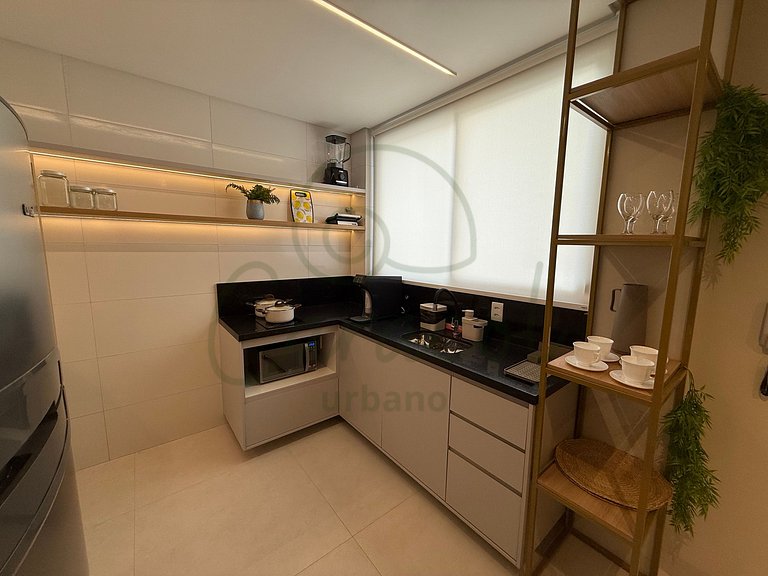 Apartamento com Suíte e sala climatizada