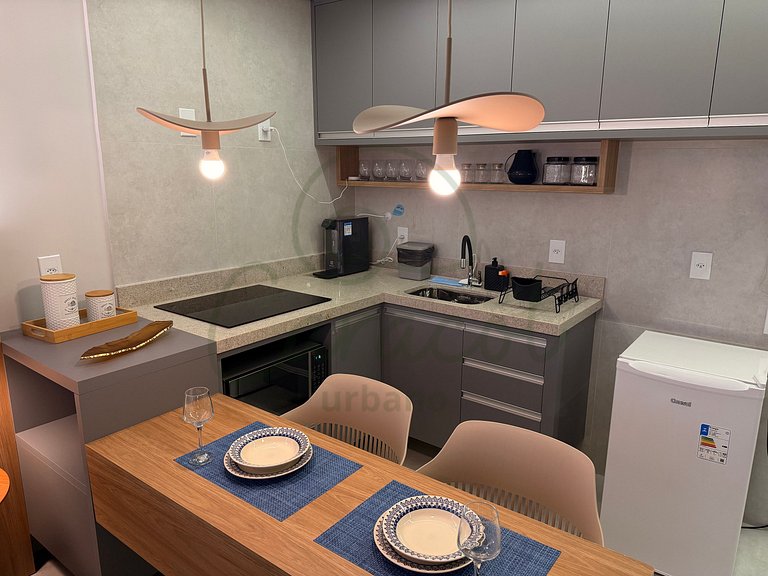 Charmoso Studio com vista incrível