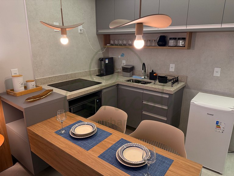 Charmoso Studio com vista incrível